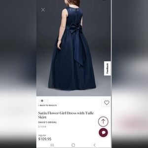 David's Bridal Marine Satin Flower Girl Dress